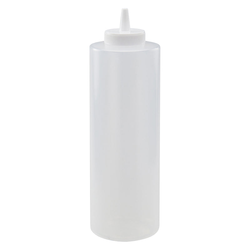 Winco PSB-24C 24 Oz BPA Free Squeeze Bottle Clear NSF Plastic 6 Packs