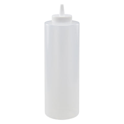 Winco PSB-24C 24 Oz BPA Free Squeeze Bottle Clear NSF Plastic 6 Packs