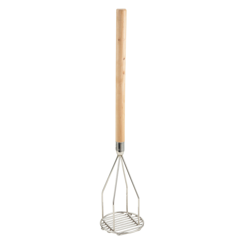 Winco PTM-24R 5 Inch Diameter Potato Masher Nickel Plated Wood Handle