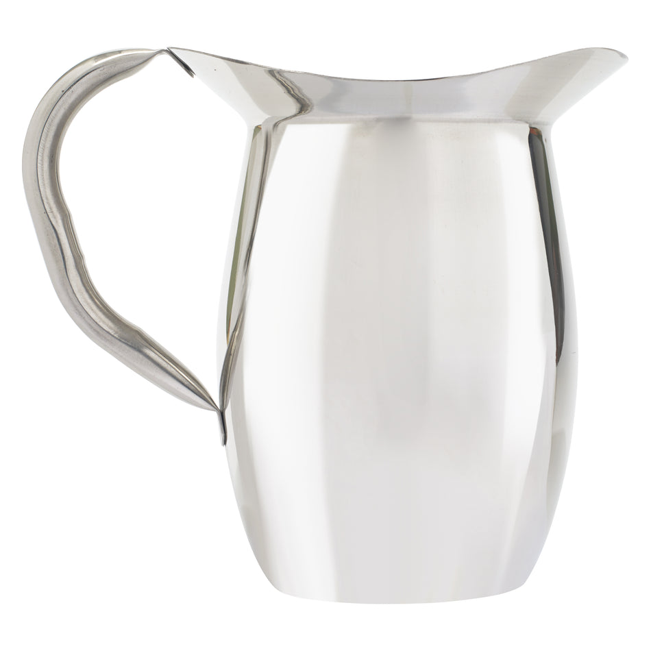 Winco WPB-2C 2 Qt S/S Bell Pitcher with Ice Guard