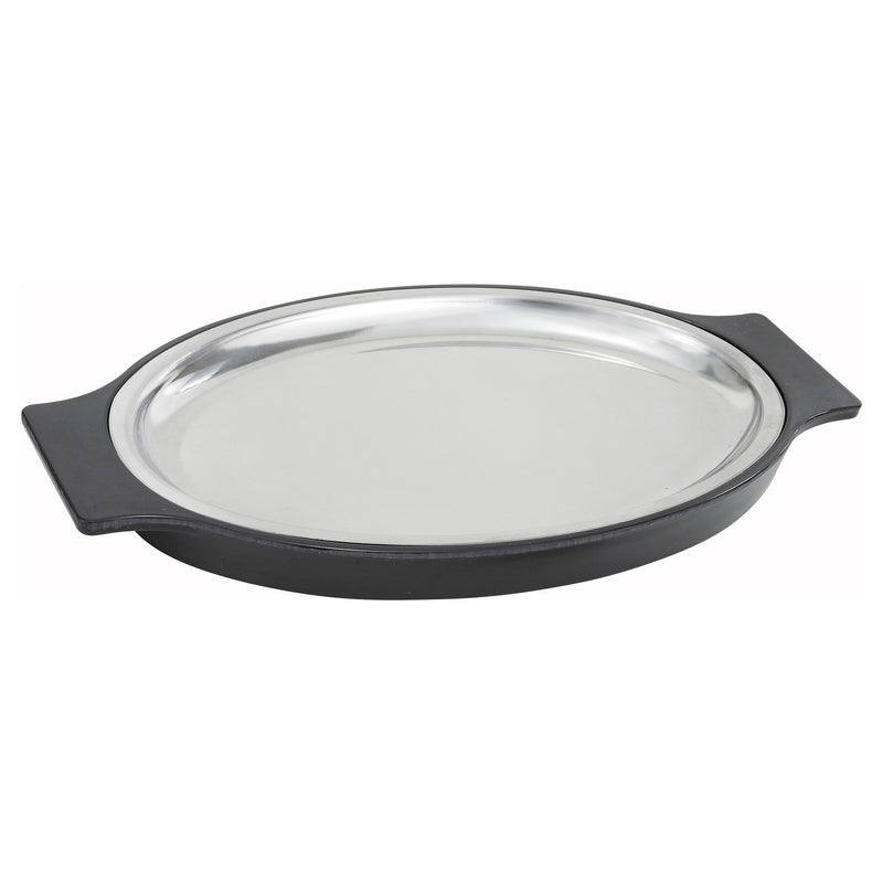 Winco SIZ-11ST 11 Inch Oven Safe Platter and Bakelite Underliner Set