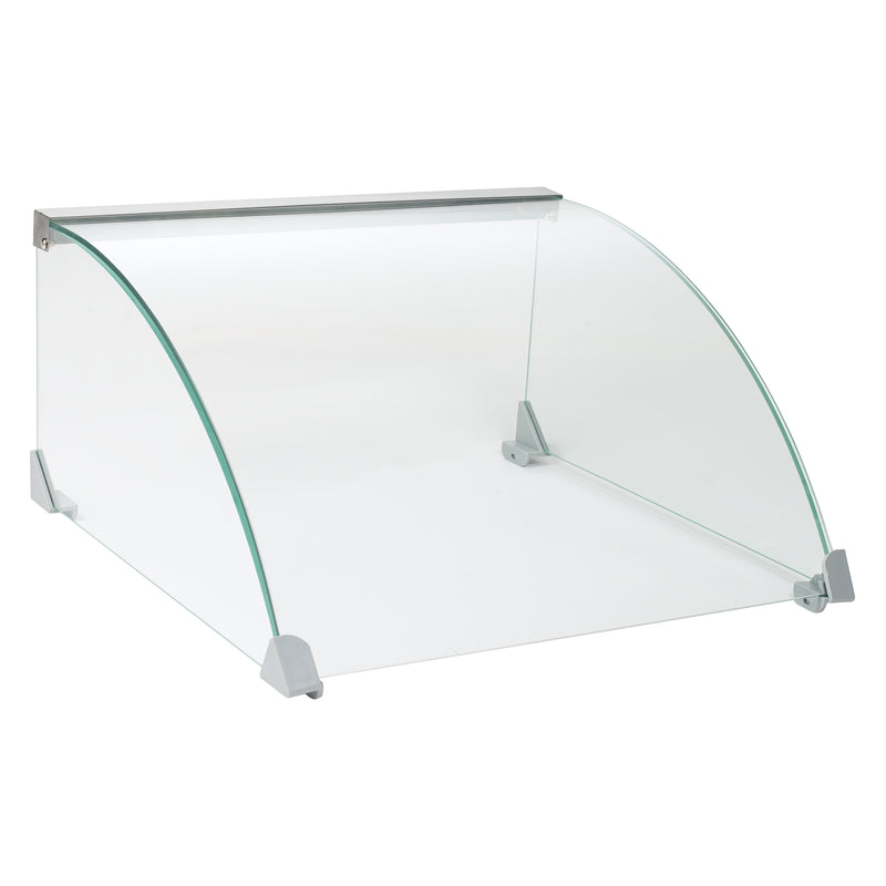 Winco EHDG-11SG 19 Inch Glass Hot Dog Grill Sneeze Guard with Clear Design