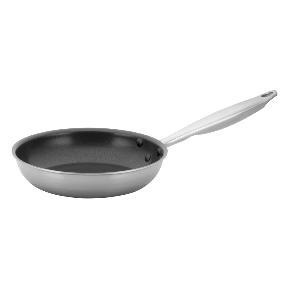 Winco TGFP-8NS 8 Inch Induction Ready Fry Pan Riveted Handle Stainless Steel without Lid
