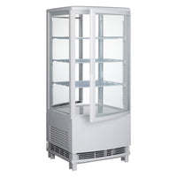 Winco CRD-1 17 Inch Refrigerated Beverage Display Countertop 4-tier with Glass Doors