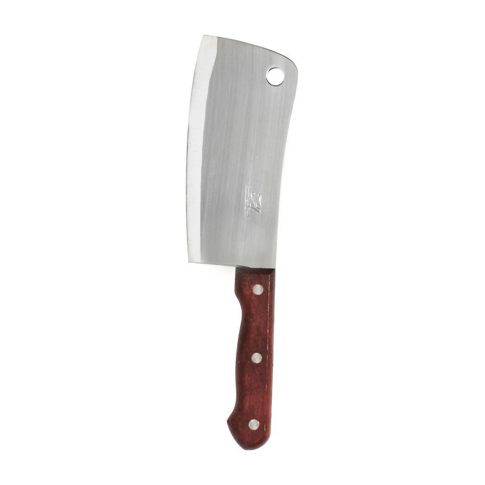 6" x 2-3/4" Blade Size Asian Cleaver, Stainless Steel Blade, Wooden Handle