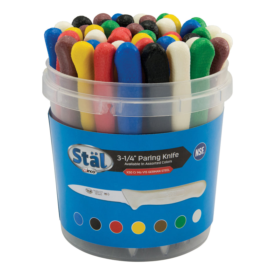 Winco KWP-3046 3-1/4 Inch Blade Paring Knife with Protective Finger Guard