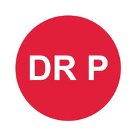 Bargun Button Cap, Round, Dr P, Red Cap, White Letter - PH10-74-080