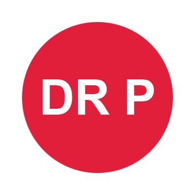 Bargun Button Cap, Round, Dr P, Red Cap, White Letter - PH10-74-080