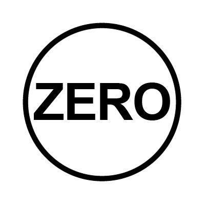 Bargun Button Cap, Round, Zero, White Cap, Black Letter - PH10-74-178