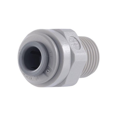 John Guest Gray Acetal Male Connector 1/4" Tube OD x 1/4" BSPT