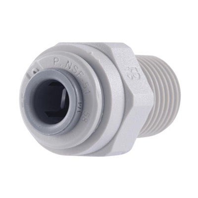 John Guest Gray Acetal Male Connector 3/8" Tube OD x 1/2" NPTF