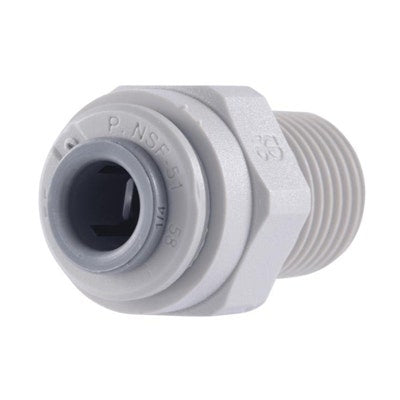 John Guest Gray Acetal Male Connector 1/2" Tube OD x 3/8" NPTF