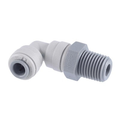 John Guest Gray Acetal Swivel Elbow 1/2" Tube OD x 1/2" NPTF