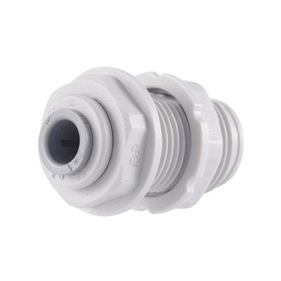 John Guest Gray Acetal Bulkhead Union 1/4" Tube OD