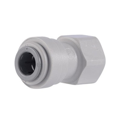 John Guest Gray Acetal Female Connector 3/8" Tube OD x 3/8" BSPP Flat