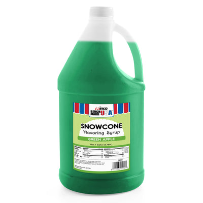 Winco 72009CS 1 Gallon Green Apple Snow Cone Syrup 4 Gallons Per Case
