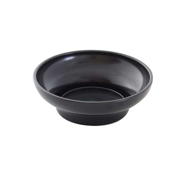 12 Pack 8 oz, 4-3/4" Diameter x 1-1/2" Height, Salsa Dish, Black Color, Acrylonitrile Styrene