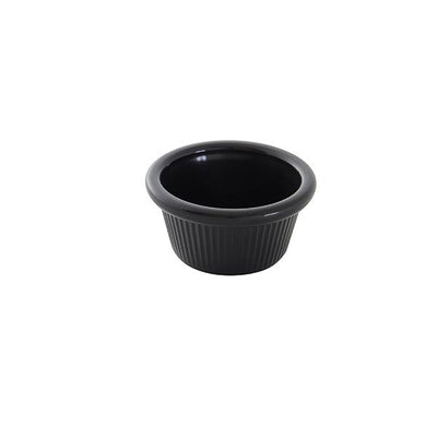 Thunder Group PL509BL1 2 Oz Ramekin Round Fluted Black BPA Free Plastic
