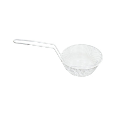 Thunder Group PLBB008M 8 Inch Breading Basket Medium Mesh White Plastic Coated Wire