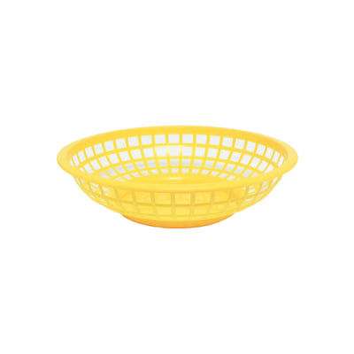 Thunder Group PLBK008Y 8 Inch Diameter Fast Food Basket Stackable Polypropylene Yellow