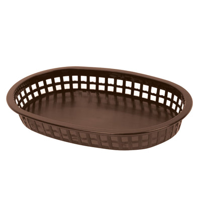 Thunder Group PLBK1034B 10-3/4 Inch Oblong Stackable Fast Food Basket Polypropylene Brown