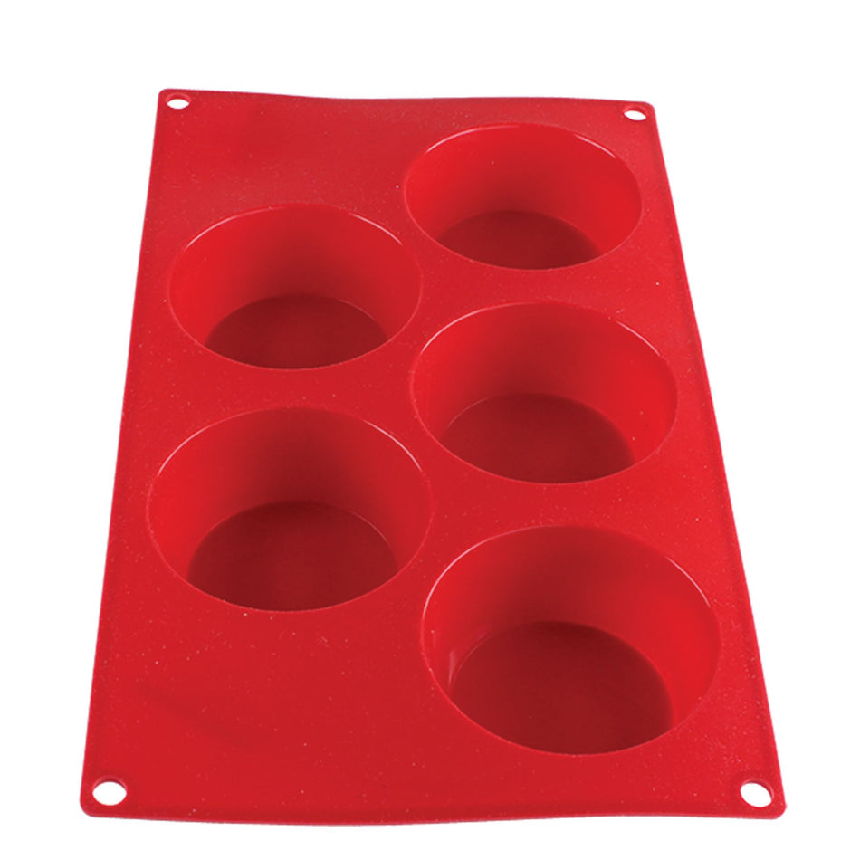 4.57 oz each Cavity, Muffin Baking Mold, 5 Cavities, Silicone, withstand temperature -40°F to 550°F, Dishwasher Safe, Flexible, Unbreakable, Microwave Safe, Oven Safe, FDA Approved