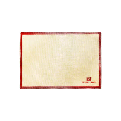 Thunder Group PLBM1216S 11-7/8 Inch Baking Mat Non-Stick Silicone Ivory Red Trim