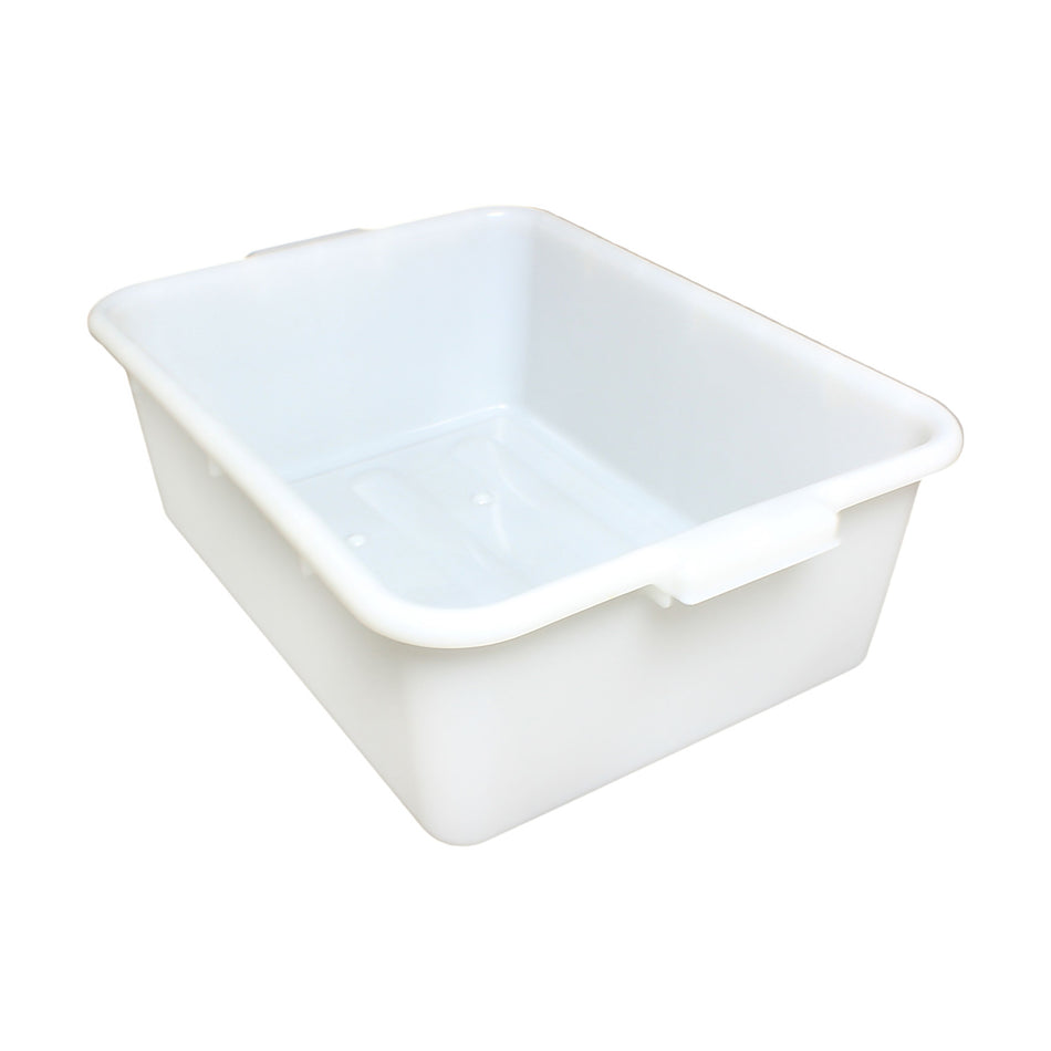 20-1/2" x 15-1/2" x 7", Bus Box, White Color, High-Density Polyethylene, Freezer Safe, No Dishwashing, No Microwave, NSF