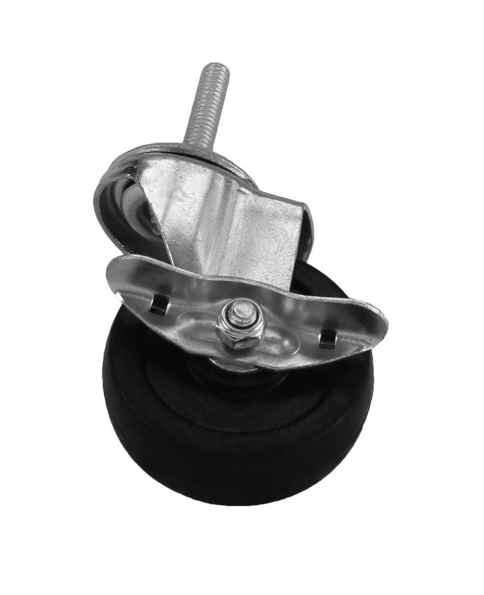 3-1/2" Overall Diameter x 2" Overall Width x 5-1/8" Overall Height, Wheel Size:  3" Diameter x 1" Width, Rubber Wheel Caster with Brake, Stainless Steel Stem & Brake, Rubber Wheel, 5 Years Limited Warranty, NSF