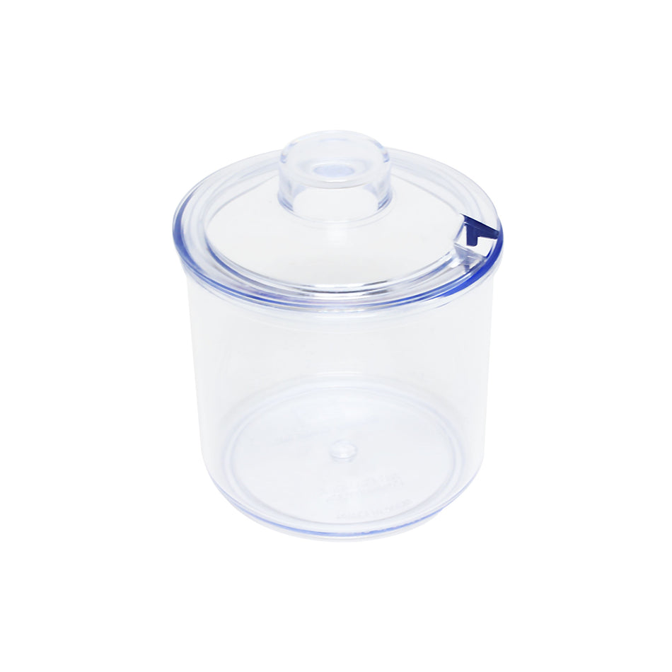 7 oz, 3" Diameter x 3-5/8" Height, Condiment Jar, Acrylonitrile Styrene Body and Lid