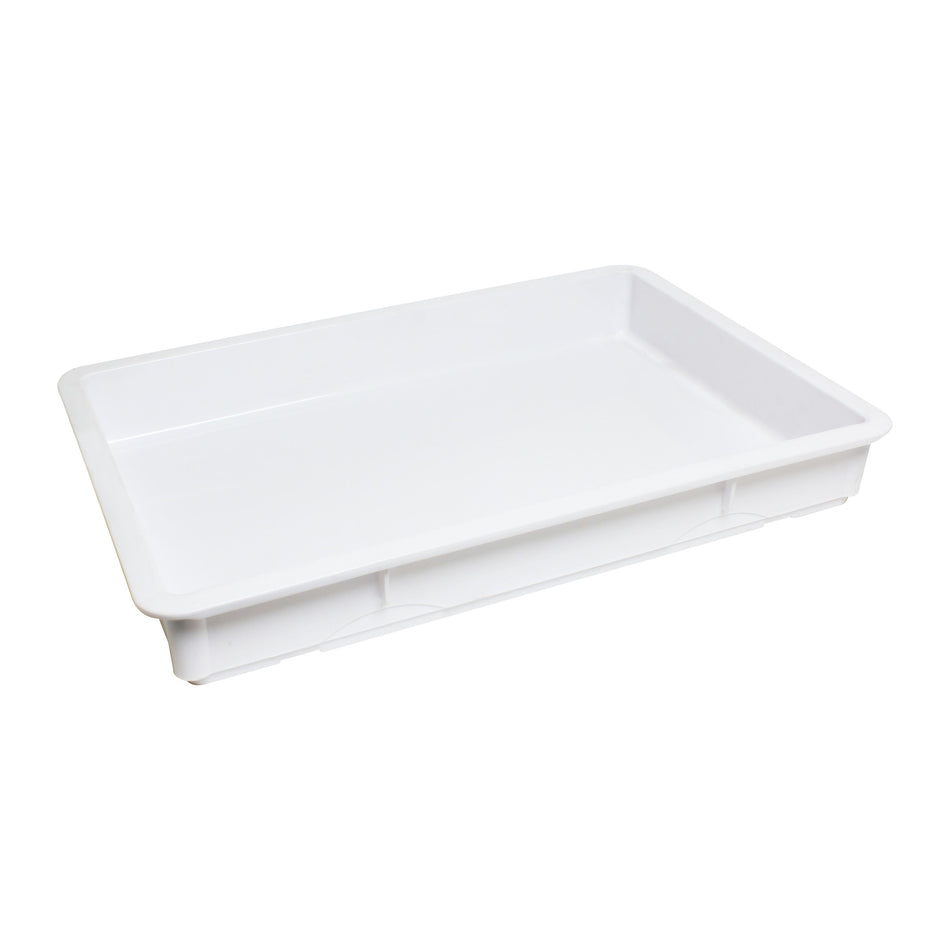 18" x 26" x 3", Pizza Dough Box, White Color, Polypropylene, withstand temperature from -40°F up to 160°F, Dishwasher Safe, Stackable, No Microwave, No Oven, NSF