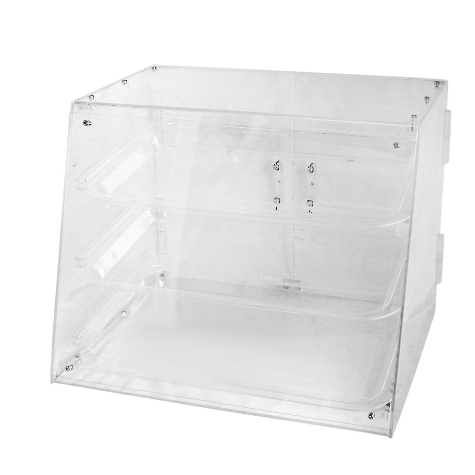 21" x 17-1/4" x 16 1/2", Pastry Display with 3 Trays (Tray Size:  20-1/4" x 13-2/5" x 4/5"), Acrylic, No Dishwasher