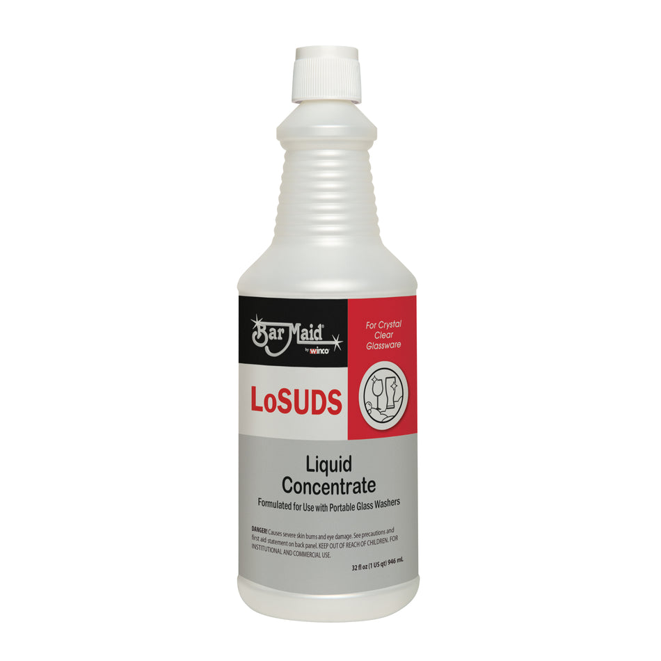 Winco DET-1200 Bar Maid LoSuds Liquid Concentrate - 1 Qt Bottle