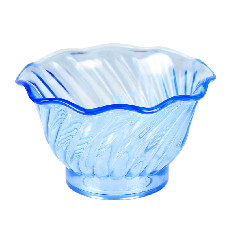 Thunder Group PLDS005B 5 Oz Plastic Swirl Tulip Dessert Dish Blue Stackable