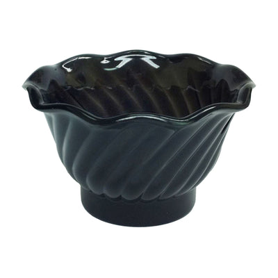 Thunder Group PLDS005K 5 Oz Dessert Dish Swirl Tulip Shape Stackable Plastic Black