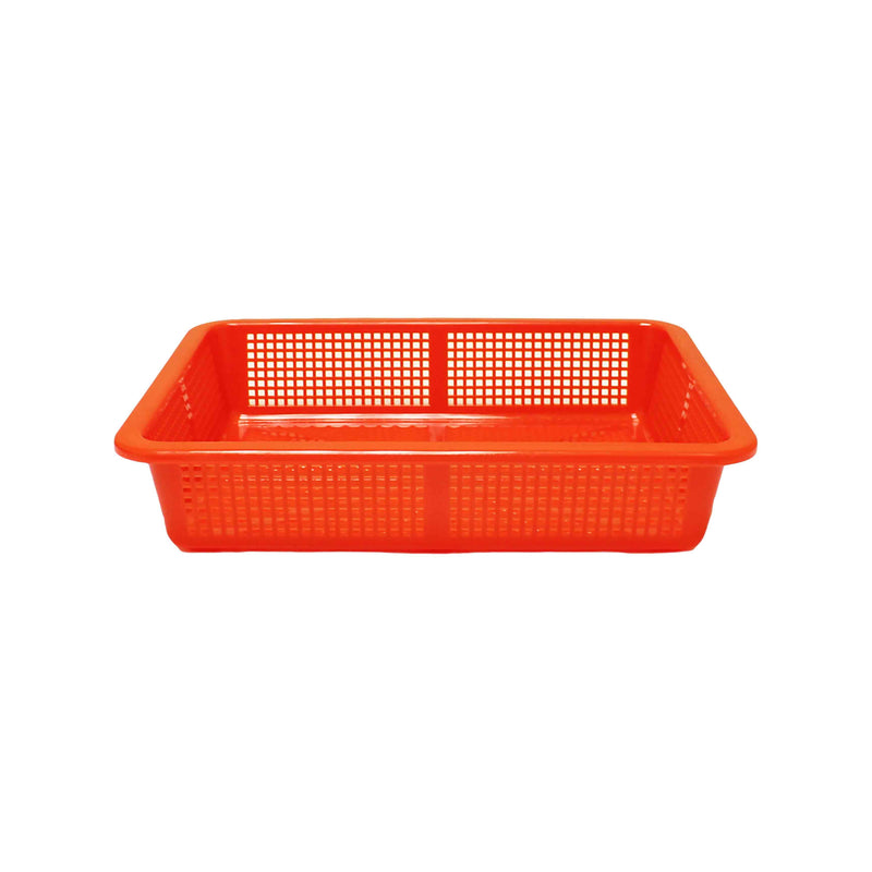 14-1/4" x 11-1/4" x 3", Square Colander, Polypropylene-Durable, Comes in Assorted Red and Blue Colors, Stackable, Made in Taiwan