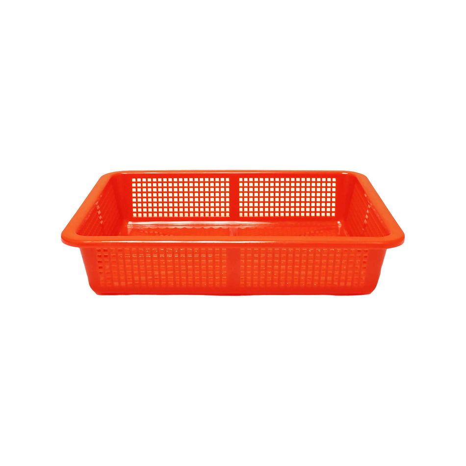 14-1/4" x 11-1/4" x 3", Square Colander, Polypropylene-Durable, Comes in Assorted Red and Blue Colors, Stackable, Made in Taiwan