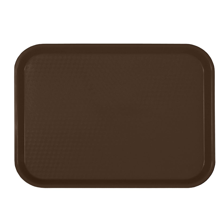 10-1/2" x 13-5/8" x 7/8", Fast Food Tray, Rectangular, Brown Color, Polypropylene, No Dishwasher, Not Microwave Safe, NSF