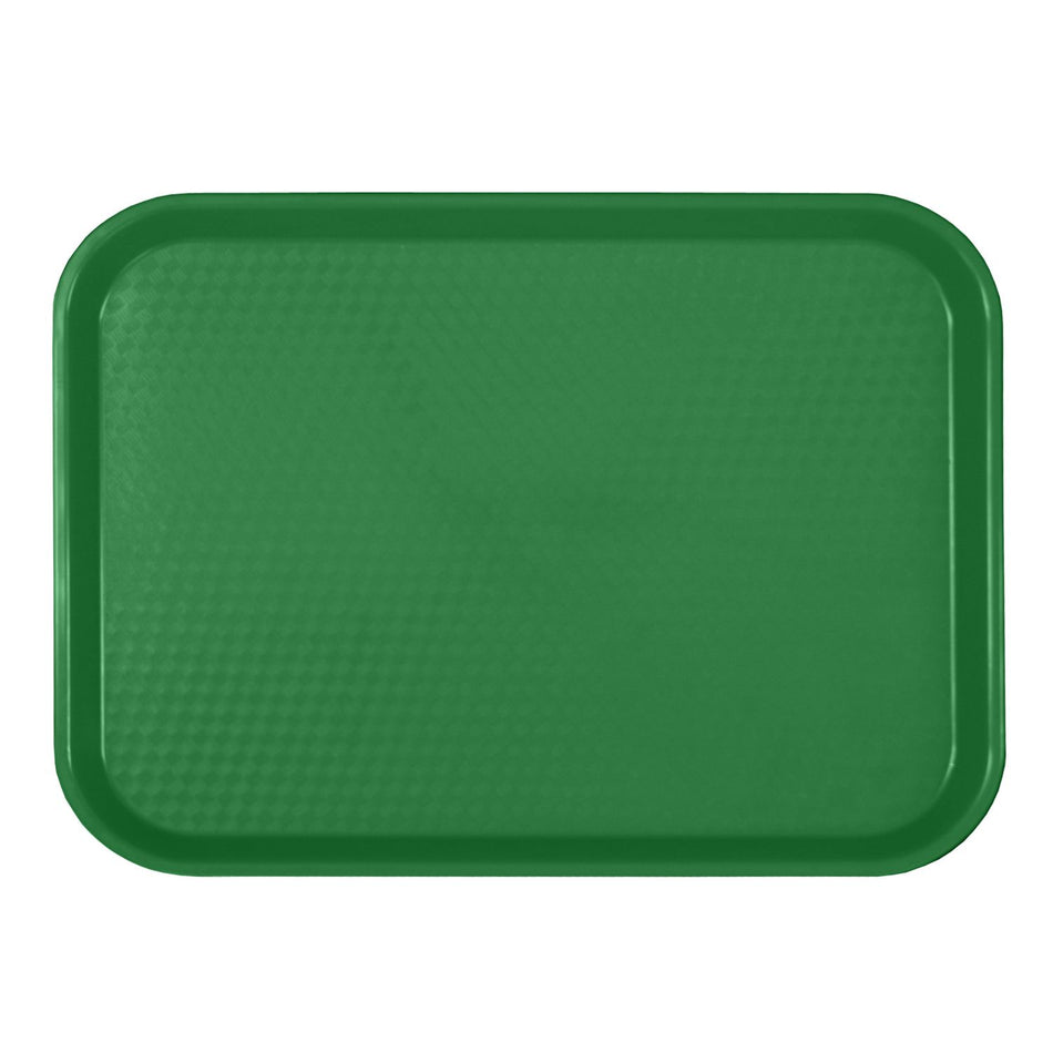 10-1/2" x 13-5/8" x 7/8", Fast Food Tray, Rectangular, Green Color, Polypropylene, No Dishwasher, Not Microwave Safe, NSF