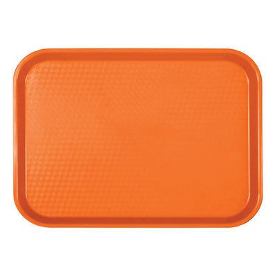 Thunder Group PLFFT1014RR 10-1/2 Inch Rectangular Fast Food Tray Orange Polypropylene