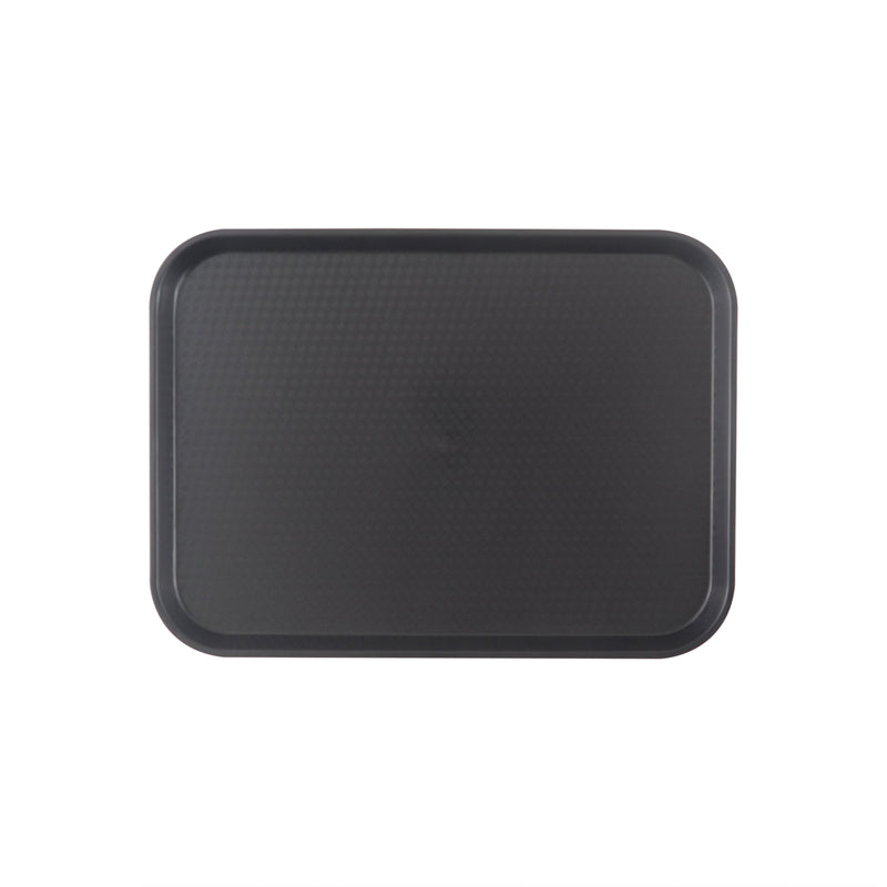 Thunder Group PLFFT1216BK 12 Inch Black Rectangular Fast Food Tray Polypropylene