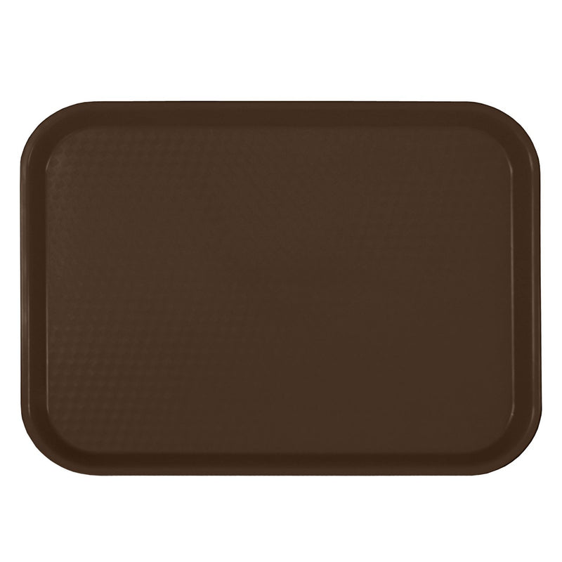Thunder Group PLFFT1216BR 12 Inch Rectangular Fast Food Tray Brown Polypropylene