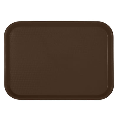 Thunder Group PLFFT1216BR 12 Inch Rectangular Fast Food Tray Brown Polypropylene