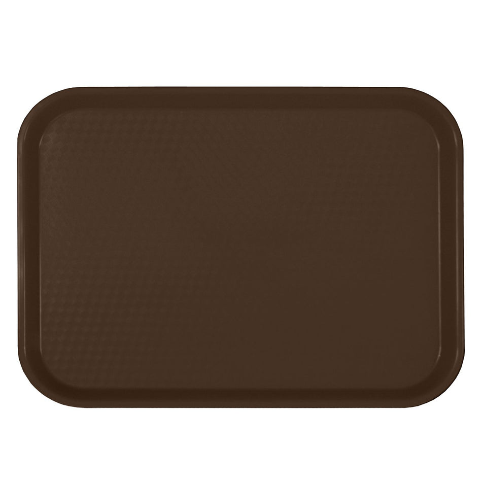 12" x 16-1/4" x 7/8", Fast Food Tray, Rectangular, Brown Color, Polypropylene, No Dishwasher, Not Microwave Safe, NSF