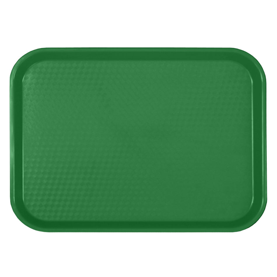12" x 16-1/4" x 7/8", Fast Food Tray, Rectangular, Green Color, Polypropylene, No Dishwasher, Not Microwave Safe, NSF