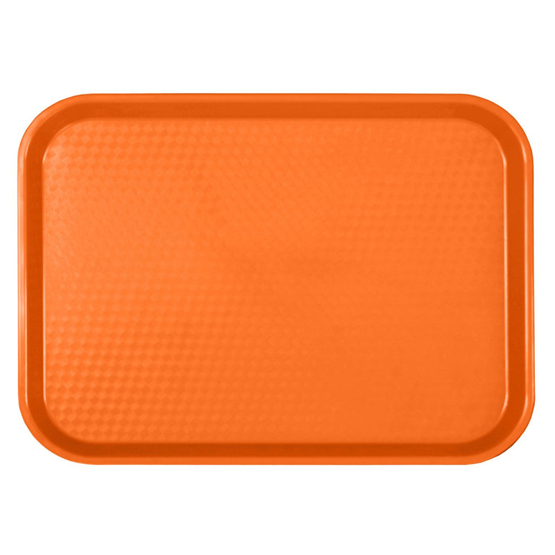 Thunder Group PLFFT1216RR 12 Inch Rectangular Fast Food Tray Polypropylene Orange