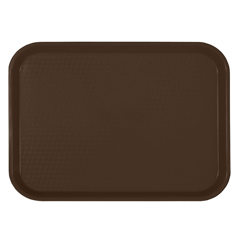 Thunder Group PLFFT1418BR 14 Inch Brown Rectangular Fast Food Tray Polypropylene