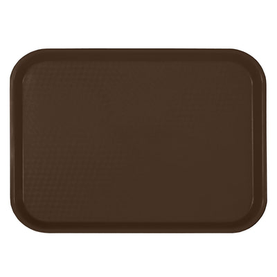 Thunder Group PLFFT1418BR 14 Inch Brown Rectangular Fast Food Tray Polypropylene