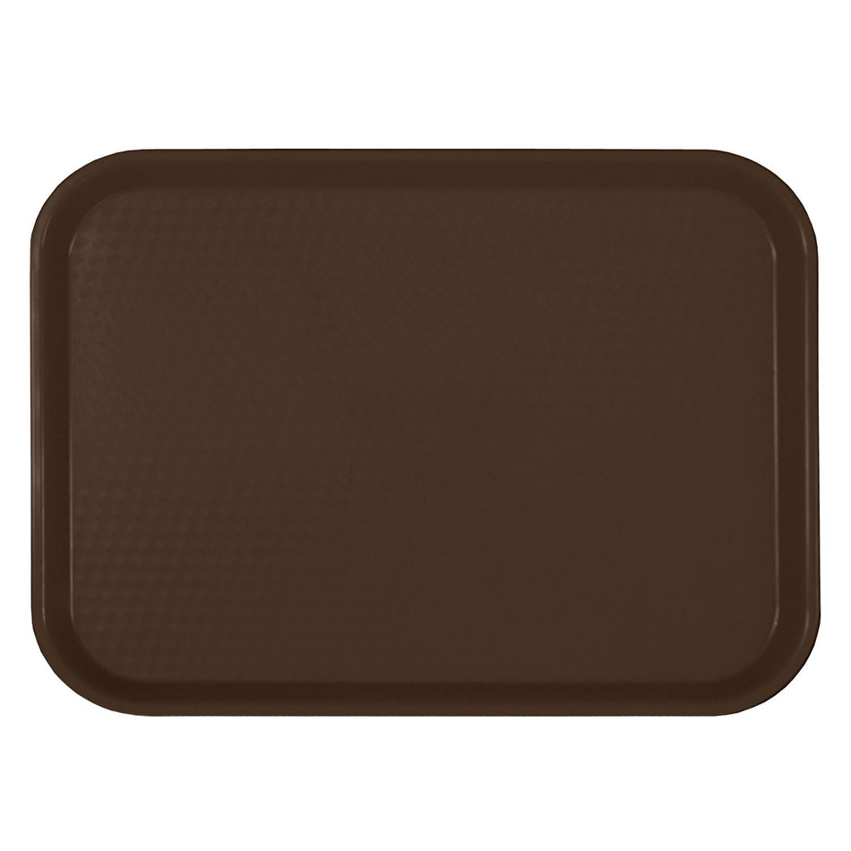 14" x 17-3/4" x 7/8", Fast Food Tray, Rectangular, Plastic, Brown Color, Polypropylene, No Dishwasher, Not Microwave Safe, NSF