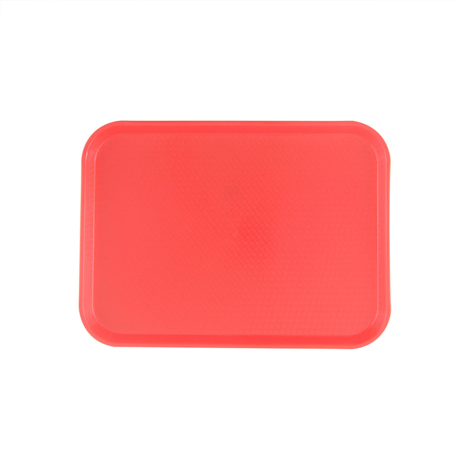 14" x 17-3/4" x 7/8", Fast Food Tray, Rectangular, Plastic, Red Color, Polypropylene, No Dishwasher, Not Microwave Safe, NSF